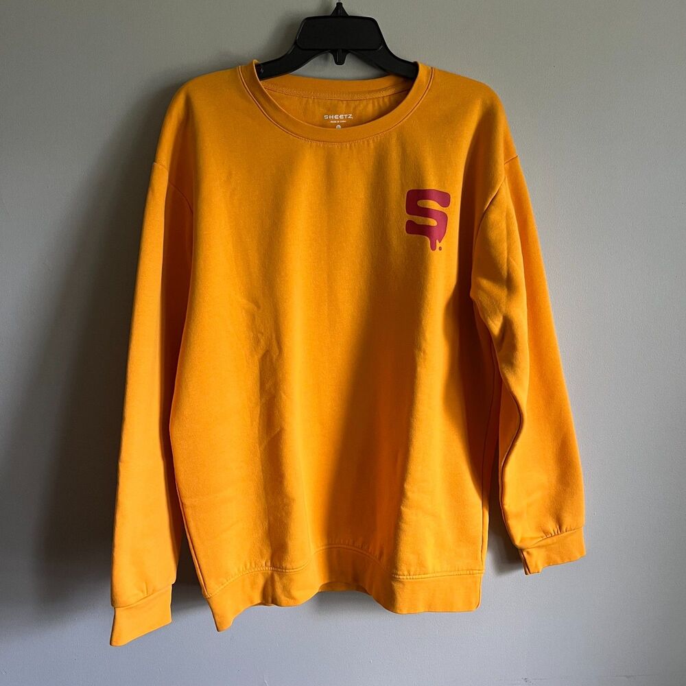 Sheetz Freak Dogz Don't Sleep Yellow Crewneck Sweatshirt Size Large